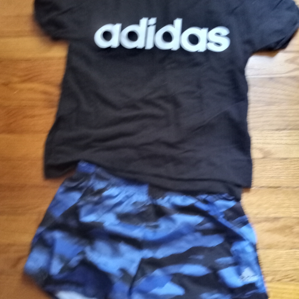 Girls Adidas top and short size LG 14